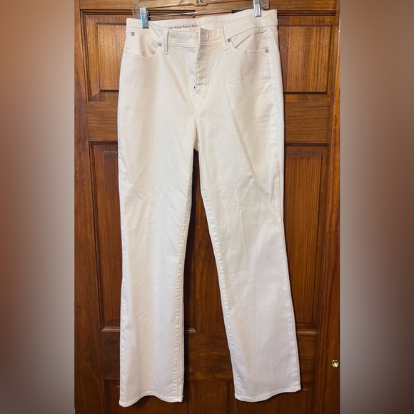 NWOT Talbots HIGH-WAIST BARELY BOOT JEANS - WHITE - Picture 10 of 12